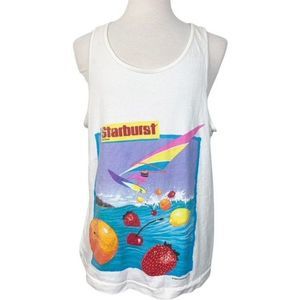 Vintage 1994 Starburst Fruit Candy Tank Top T-Shirt XL White Taste Adventure